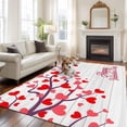thumbnail image 2 of Happy Valentine's Day Area Rugs 6'x9', Washable Small Throw Rugs for Kitchen Dining room, Romantic Red Love Heart Branches Indoor Outdoor Rug Non-Slip Low Pile Carpet Runner Reversible Floor Mats, 2 of 8