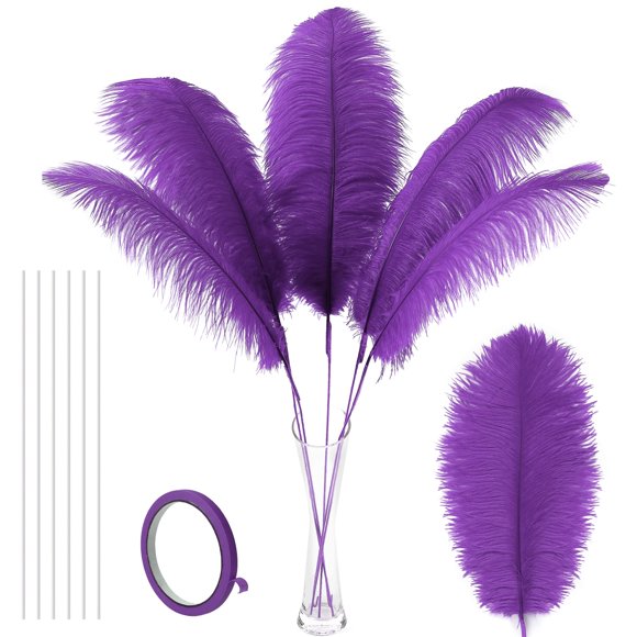 Kit de plumas de avestruz Soarer, 34 pulgadas, color morado, 10 unidades, para decoración