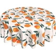thumbnail image 1 of Orange Tablecloth Round 60 Inch Waterproof Polyester Washable Circle Fruit Table Cloth Table Cover for Kitchen Dining Room Indoor Outdoor Picnic Patio Party, 1 of 6