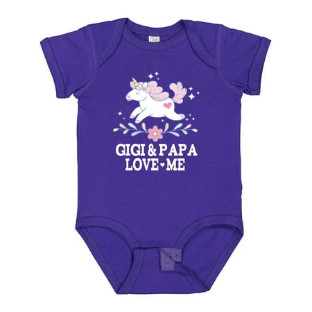 

Inktastic Gigi and Papa Love Me Girl Unicorn Gift Baby Girl Bodysuit