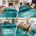thumbnail image 5 of Teal Large Area Rug 8x10 FT, Non Slip Living Room Throw Carpet, Retro Oil Painting Modern Abstract Art Aesthetics Washable Soft Indoor Outdoor Carpet Non-Shedding Rug for Bedroom Dining Room, 5 of 9