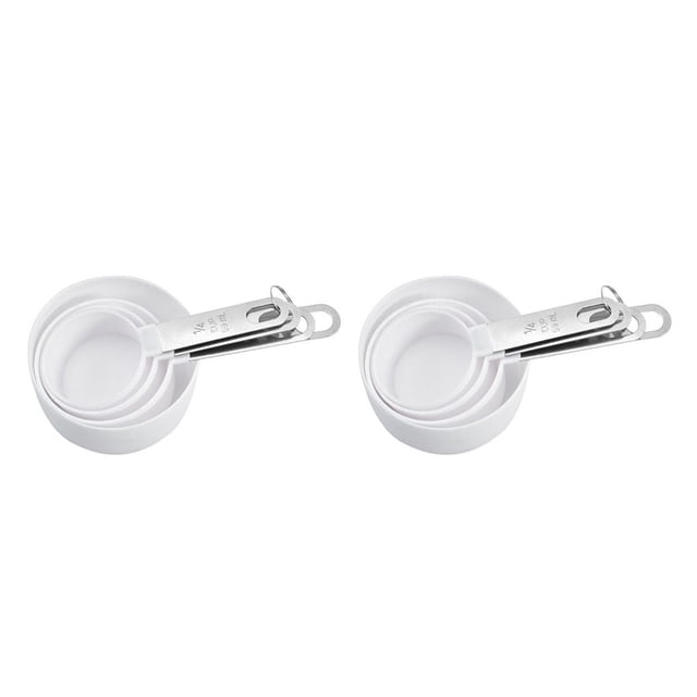 ziyahi Stainless Steel Measuring Cups Measuring Spoons Kitchen Baking Cooking Tools Set white Measuringcup 2Set