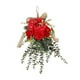 thumbnail image 5 of Guirnalda de flores artificiales con forma de lágrima, crisantemo y eucalipto para decorar la puerta principal. Rojo, 5 of 9