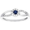 Sapphire and 1/5 Carat T.W. Diamond 10kt White Gold Promise Ring