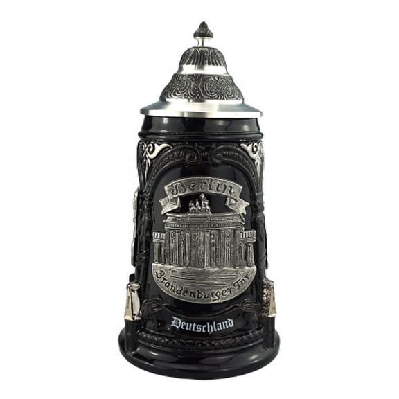 German Beer Stein 1st Edition Berlin Stein 0.5 liter tankard, Cities of Germany Collection Series, beer mug with pewter motifs
