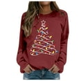 thumbnail image 2 of Christmas Tree Sweatshirts for Women 2025 Long Sleeve Crewneck Casual Holiday Graphic Sweatshirt Pullover Tops, 2 of 5