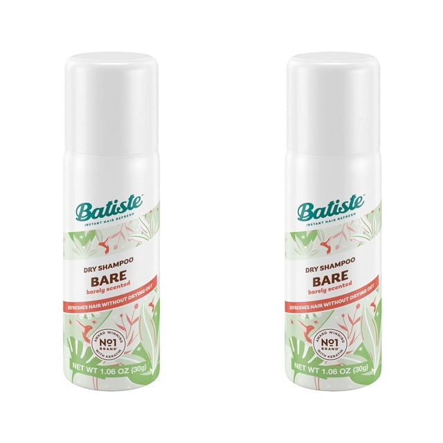 Champú seco Batiste Bare Mini Travel, tamaño 50 ml (paquete de 2)
