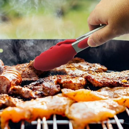 

3pcs/set BBQ Grill Clips Silicone Food Tong Stainless Steel Kitchen Tongs Non-slip Cooking Clip Clamp Grill BBQ Salad Tools Kitchen Accessories