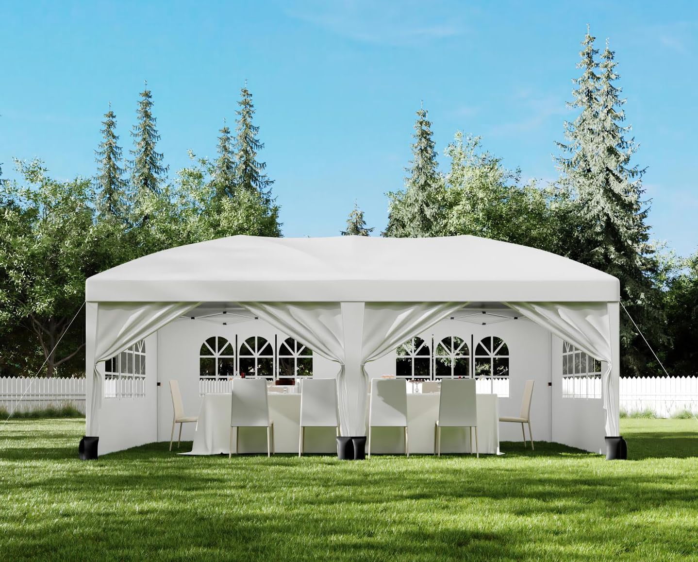 10x20 Pop Up Canopy with 6 Removable Sidewalls, Portable Enclosed Instant Tent, Waterproof Outdoor Tent, Beach Sun Shelter for Backyard Patio Garden, Easy Set Up