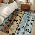 thumbnail image 4 of 3'x5' Area Rugs, Cute Dog Claws Indoor Outdoor Area Rug for Living Room Bedroom, Farmhouse Blue Wooden Puppy Pawprints Washable Bathroom Rugs Kitchen Floor Carpet Mats Home Decor Aesthetic, 4 of 8