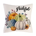 thumbnail image 2 of Set of 4 Hello Autumn Throw Pillow Covers 18"x18", Thanksgiving Day Fall Decorations for Home, Vintage Flowers Pumpkin Cotton Linen Pillow Covers Cushion Case 18 X 18 for Couch, Bed, Office, 2 of 5