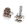thumbnail image 1 of 2Pcs B10K 10K Ohm Ajustable Potenciómetro Lineal Doble Montado en PCB de Eje de 13mm, 1 of 1