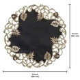 thumbnail image 2 of Gold Lace Black Doilies Set of 4 - Round Placemats European Embroidery for Fall Autumn Thanksgiving Season Dining Table Home Decor Wedding - 15 inches - The Tarantino Collection, 2 of 8
