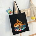 thumbnail image 6 of GOSMITH Woman Shopping Bag Bunny Trout Fish Easter Hunting Eggs Basket Colorful Rainbow Canvas Tote Bag 14.1x15.7in, 6 of 6