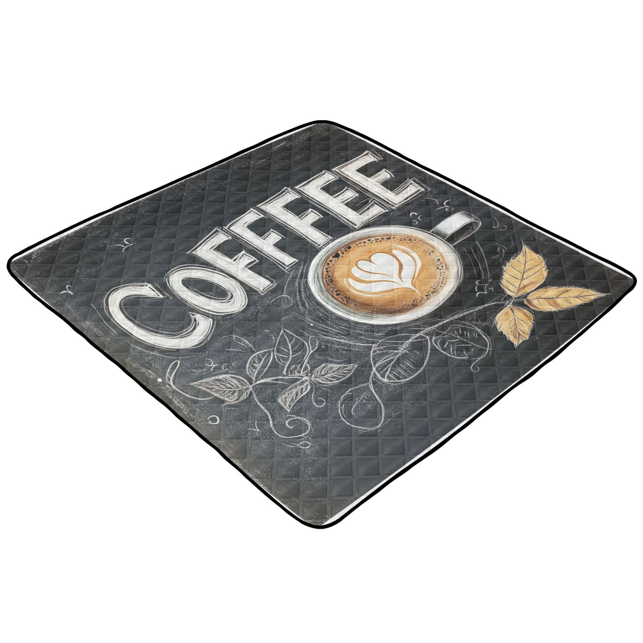 WOBOGO Coffee Time Baby Playmats Extra Large Waterproof Rollable Activity Pads for Toddlers 50×50inch