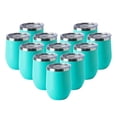 thumbnail image 2 of 12oz Wine Tumbler with Lid Stemless Wine Glasses Double Wall Vacuum Travel Mugs stainless steel Coffee Cup for Cold Hot Drinks Wine Coffee Cocktails Beer 12 Pack Light Blue, 2 of 8