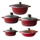 thumbnail image 1 of Batería de Cocina RD Royal Cook Roja Granito/tapa cristal 10 piezas, 1 of 5