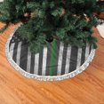 thumbnail image 2 of Christmas Tree Skirt Thin Green Line Flag Xmas Tree Skirt with Tassels Christmas Holiday Decoration 30", 2 of 6