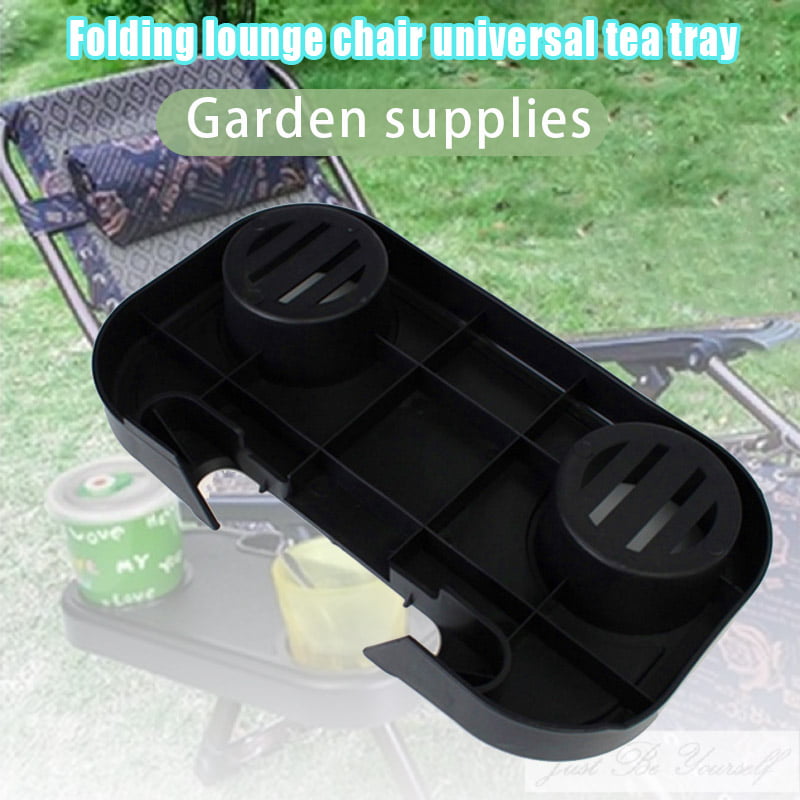 Lounge-Chair Side Tray Cup Holder Folding For Outdoor Camp Picnic Beach Garden*1 