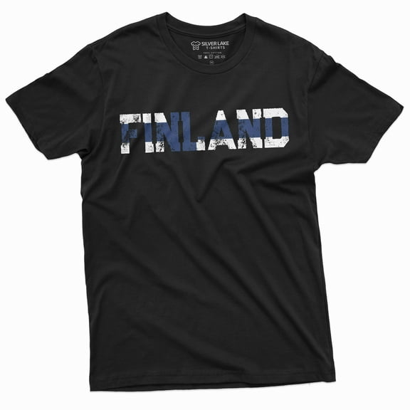 Finland T-Shirt Suomi Mens Tee Finnish Flag Coat Of Arms Tee Shirt