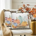 thumbnail image 6 of Fall Pumpkins Throw Pillow Covers 20x20 Set of 2,Buffalo Plaid Linen Pillow Cases for Bedroom Sofa Couch, 6 of 6