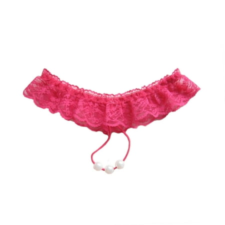 

TureClos Women Beading Sexy Panties Transparent Lace Underwear Briefs