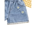 thumbnail image 6 of Gureui Toddler Infant Baby Girls Long Pants Outfits, Sleeveless Plaid Pattern Lace Patchwork Sling Tank Tops + Elastic Waist Flare Pants Set, 6 of 7