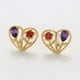 thumbnail image 3 of Aretes Corazón Flores Swarovski Amatista Granate Oro 14K Lam dorado Unitalla, 3 of 7