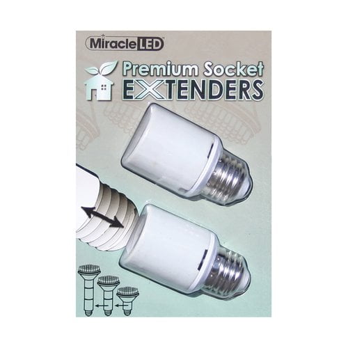 2-pack White Listed Socket Extenders for LED Bulb Miracle LED 605150 U.L