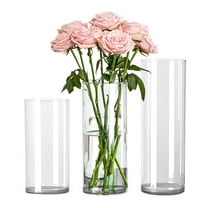 Moxufan Clear Cylinder Vase Wedding Party Dining Table Centerpiece Decoration Hydroponic Flower Holder Transparent Container Hurricane Candle Holder,25cm
