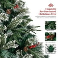 thumbnail image 3 of Artificial Christmas Tree 8Ft Snow Frosted Xmas Tree Pre-Decorated Christmas Tree with Pinecones & Berries Metal Stand, Easy Assembly for Home, Office, Holiday, 3 of 10