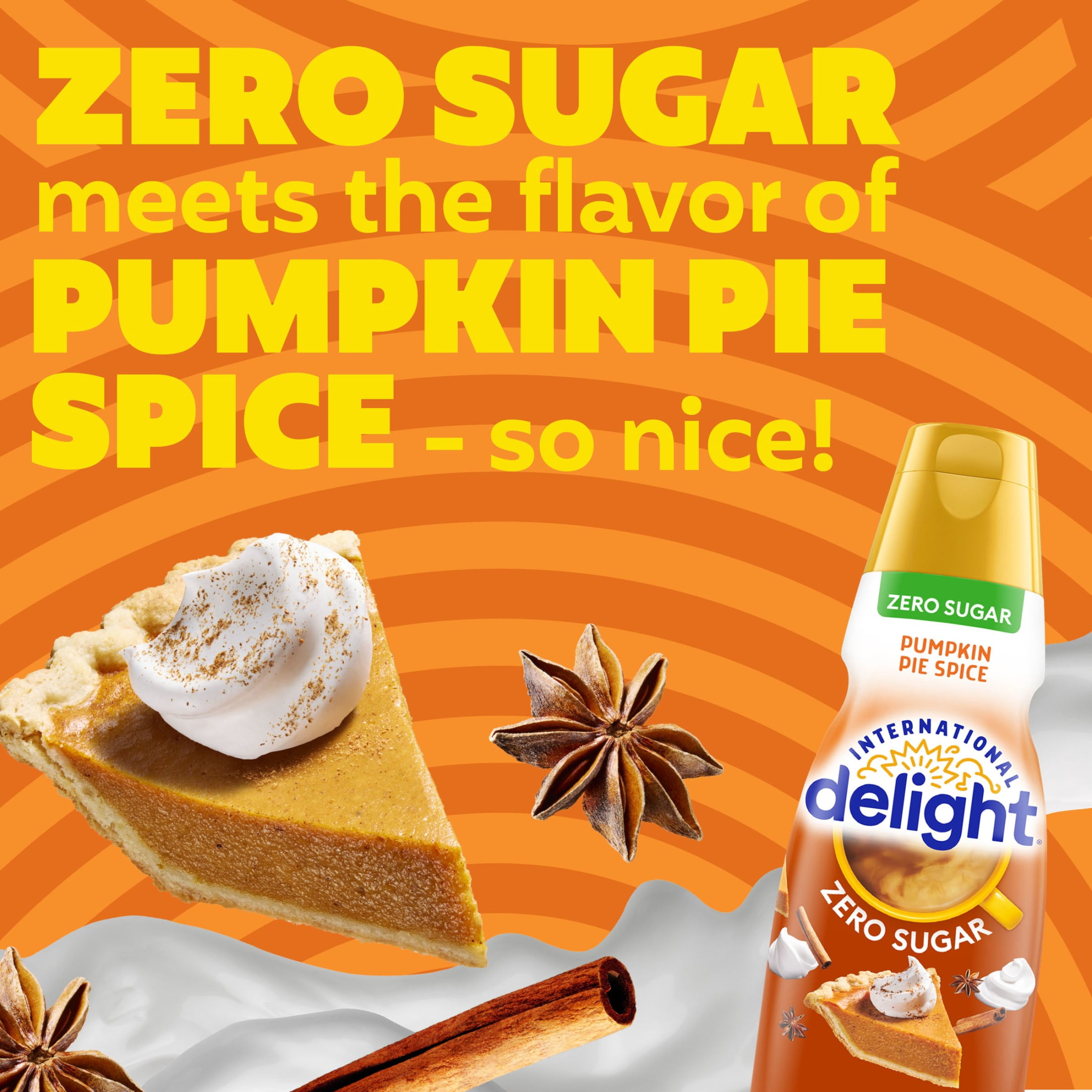 International Delight Zero Sugar Pumpkin Pie Spice Coffee Creamer Bottle, 32 fl​ oz