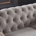 thumbnail image 6 of 88.5" Linen Fabric Chesterfield Sofa, Button Tufted 3 Seater Sofa Couch with Scroll Arms and Nailhead Trims, Accent Large Sofa with Padded Seat Cushions and Back, for Living Room Bedroom, Light Grey, 6 of 9