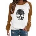 thumbnail image 1 of Blusa de manga larga con estampado de esqueleto de Halloween a la moda para mujer, suéter informal con cuello redondo, Tops, camisetas Fridja  fjkfkj6781, 1 of 6