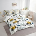 thumbnail image 3 of Castle Fairy Kids Kawaii Tractor 7-Piece Twin Bedding Sets,Equipment Car Bedding Comforter Set,Geometric Plaid Breathable Sheet Sets,Super Cozy Room Decor, 3 of 8