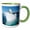 Green/White, variant on 3drose, Canada, Nunavut Territory, Polar Bear Climbing onto Melting Iceberg, 11oz Two-tone Green Mug