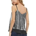 thumbnail image 3 of One opening Women's Sequin Top Sleeveless V Neck Slim Sparkle Shimmer Camisole Vest Blouses Party Club Glitter Tank Tops, 3 of 4