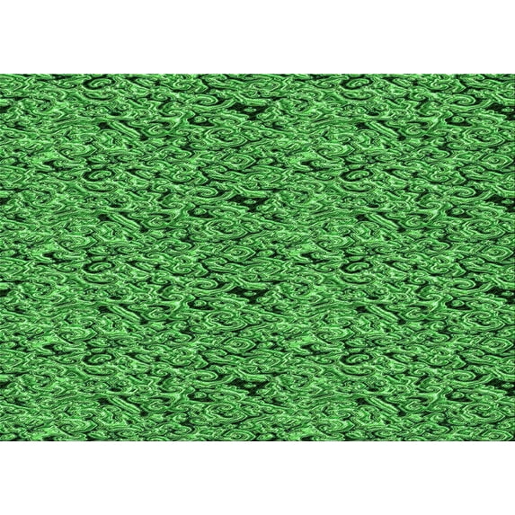 Ahgly Company Indoor Rectangle Patterned Deep Emerald Green Area Rugs, 5' x 7'