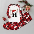 thumbnail image 2 of Odeerbi Christmas Pajamas for Family Holiday Long Sleeve Initial Name Family Christmas Pajamas Matching Sets Toddler Printed Home Wear Two-Piece Sleepwear Xmas Family Matching PJs Set Red, 2 of 7