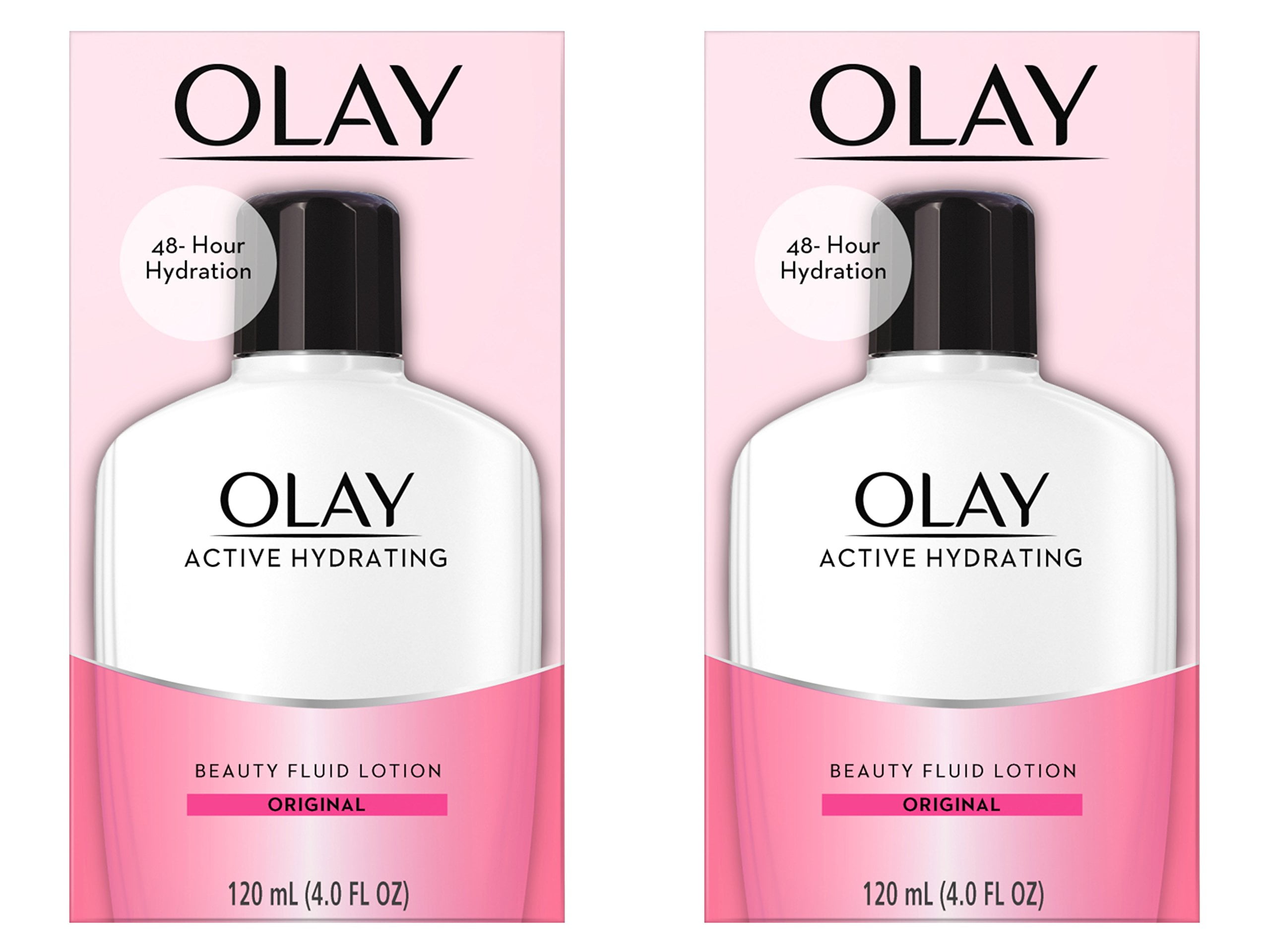 Olay Face Moisturizer, Active Hydrating Beauty Fluid Lotion, Original Facial Moisturizer, 4 Oz. (Pack of 2)