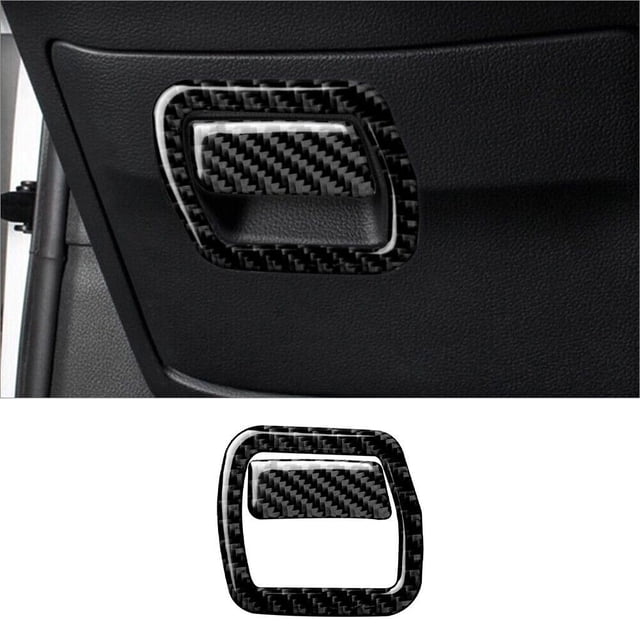 Real Bright Soft Car Interior Carbon Fiber Sticker Decoration2Pcs Carbon Fiber Interior Driver Storage Box Handle Cover For Audi A4 B9Auto Car Protection Interior Accessories