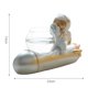 thumbnail image 4 of Jarrón de vidrio hidropónico nórdico de astronauta con maceta de bonsái Cohete Sunnimix florero hidropónico, 4 of 6
