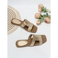 thumbnail image 3 of Fashionable Slide Sandals Women Colorblock Flat Sandals, 3 of 4