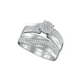 thumbnail image 3 of 10kt White Gold His Hers Round Diamond Cluster Matching Wedding Set 1/2 Cttw, 3 of 3