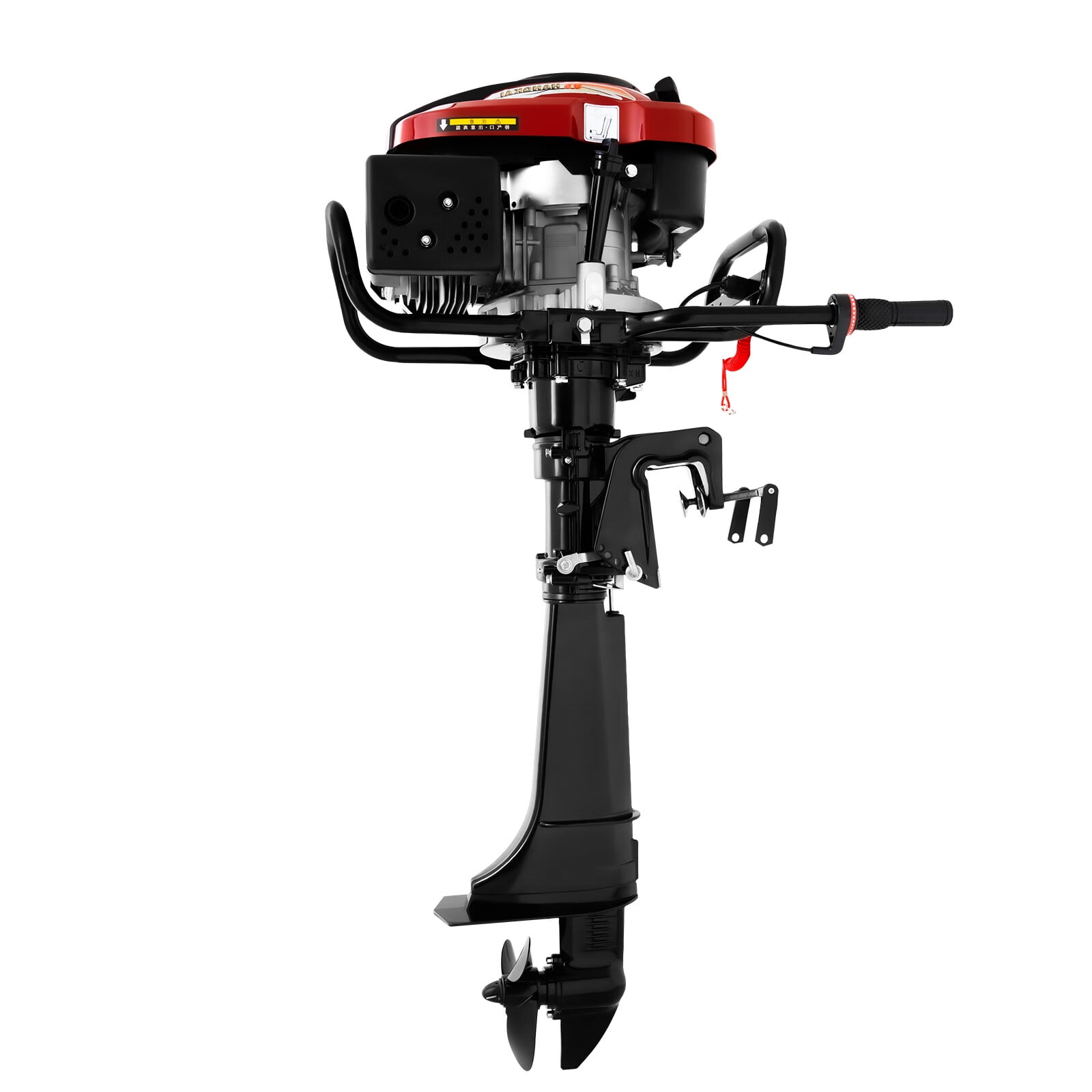 Loyalheartdy 7 HP 4-Stroke Outboard Motor 196CC Heavy Duty Fishing Boat Engine with Air Cooling CDI System for Kayak Yacht