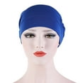 thumbnail image 3 of Manunclaims 1Pack/2Packs/4Packs Women Turban Hair Cover Knotted Night Sleep Cap Beanie Pre-Tied Bonnet Chemo Cap Hair Loss Hat, 3 of 6