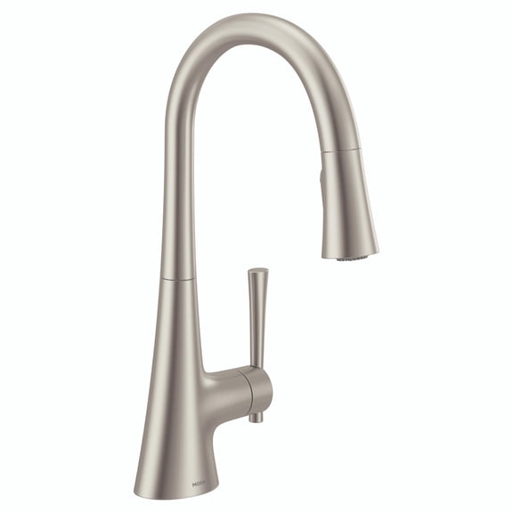 Moen Kurv Spot Resist Stainless Collection One-Handle Pulldown Kitchen Faucet Featuring Power Boost and Reflex