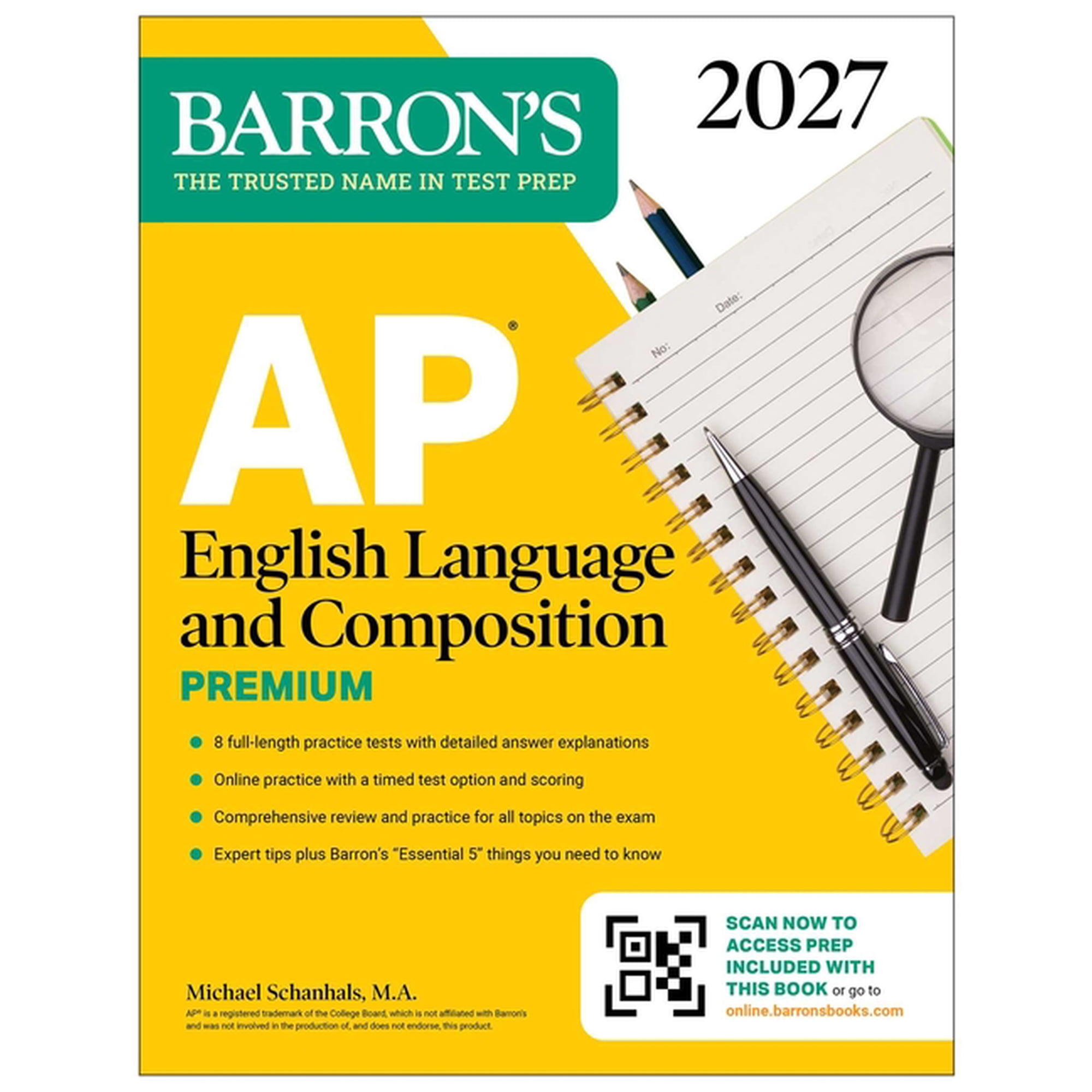 Barron's AP Prep AP English Language and Composition Premium, 2027: Prep Book with 8 Practice Tests + Online Practice, (Paperback)