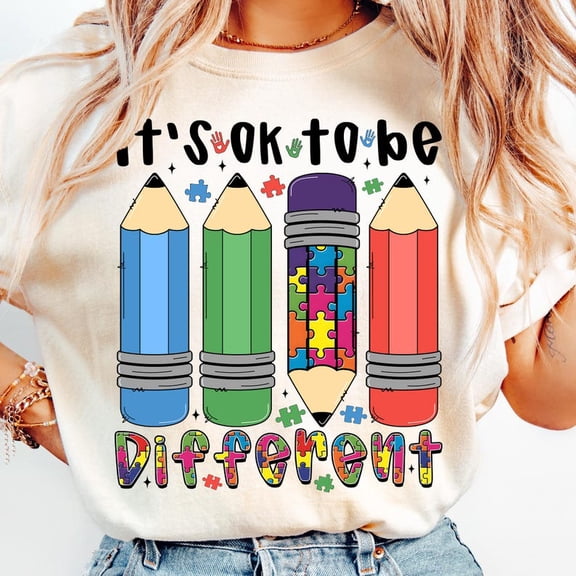 It’s Ok To Be Different T-Shirt, Autism Teacher Pencil Shirt, Autism Awareness Month Shirt, Special Education Shirt