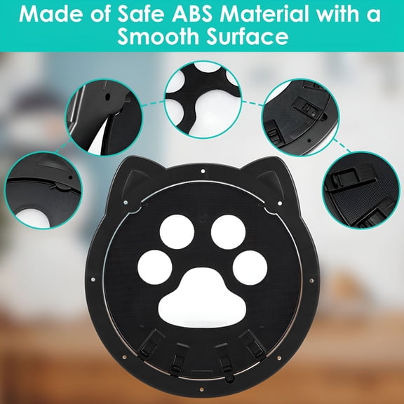 LAMIRO Cat Door for Interior Doors, Cat Puppy Door with Lockable Safe Magnetic Flap Door, Indoor and Outdoor Cat Door for Small, Medium, Large Cats